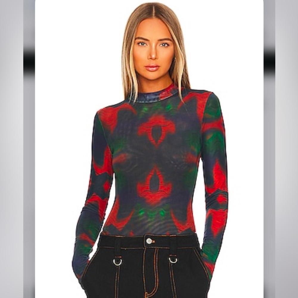 Martina Bodysuit in Red Multi Print - BY.DYLN